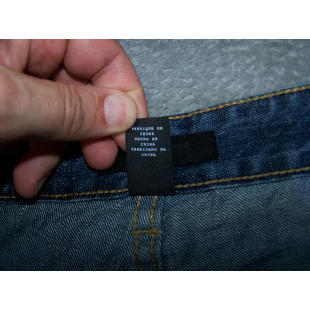 Forever‎ 21 Jeans Men's 32X29 (Tag 33) Skinny Slim Distressed Blue Button Fly